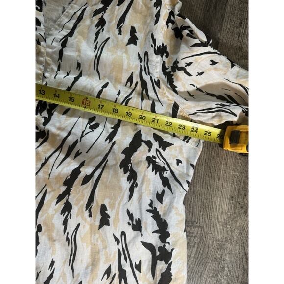 Carole Little Vintage Plus Size 2X 100% Linen Button Up Blouse Animal Print Y2K - Picture 5 of 9